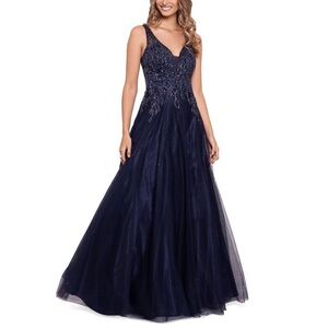 Xscape Navy Blue Ballgown